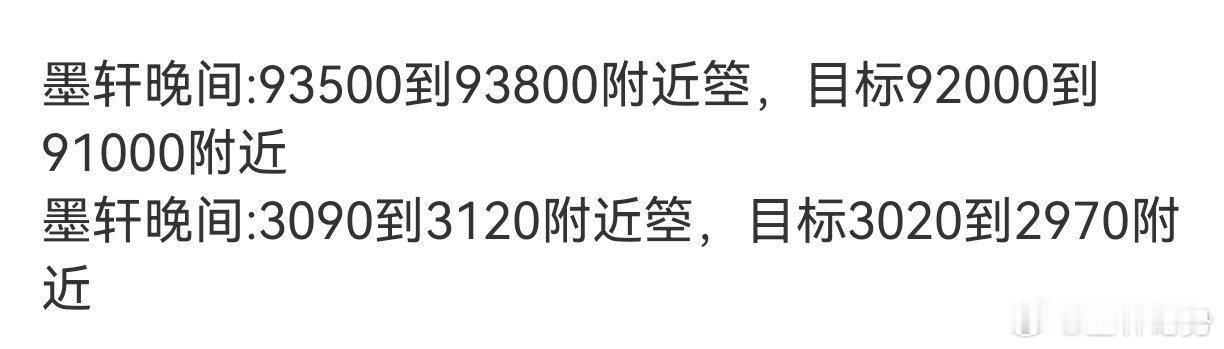 12月4日早间思路昨日晚间上升到93600附近后便开始下行，最低到达91600附