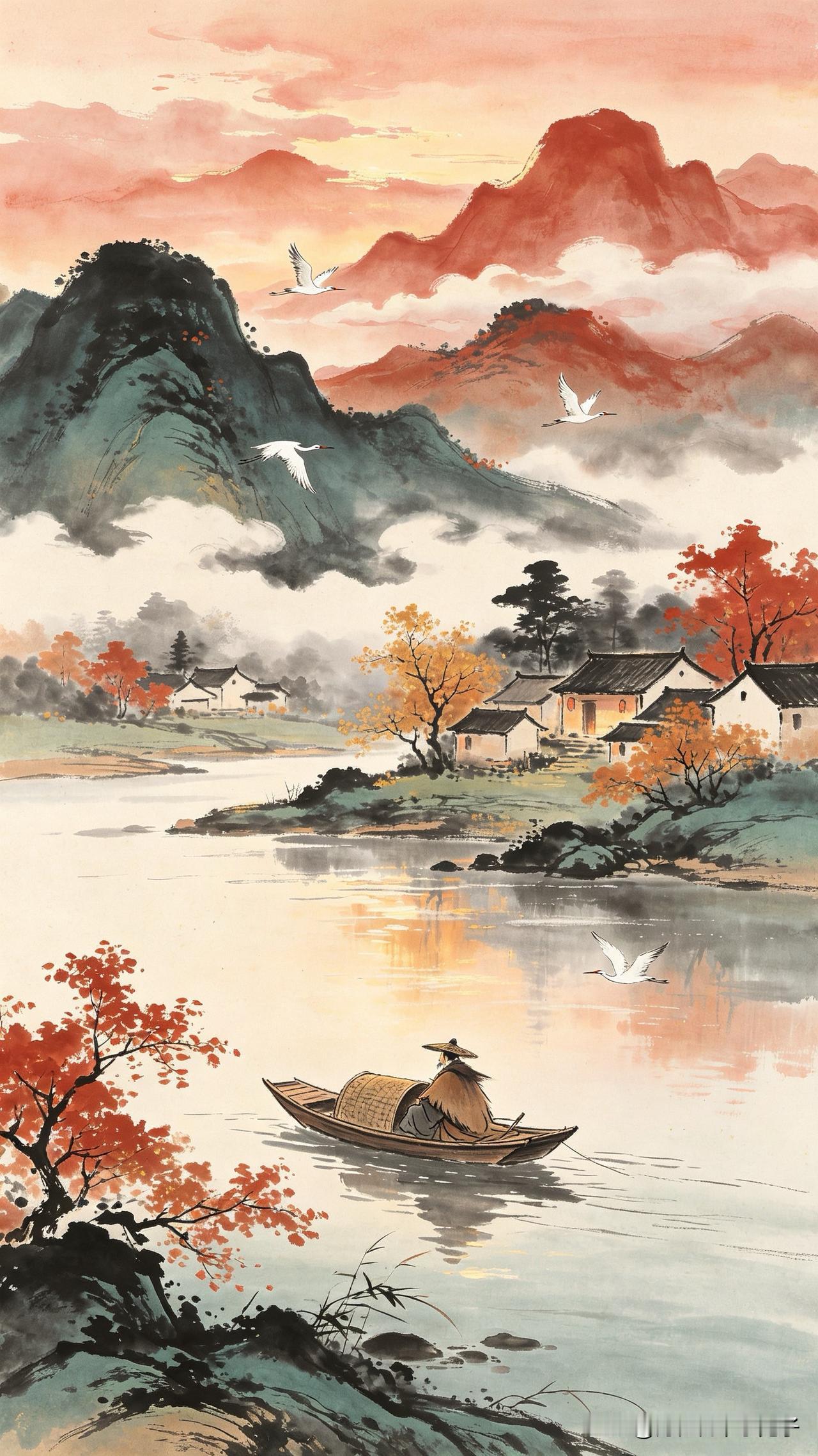 青山不语自悠游，
白鹭斜飞逐晚舟。
莫问人间荣辱事，
      
…………请师