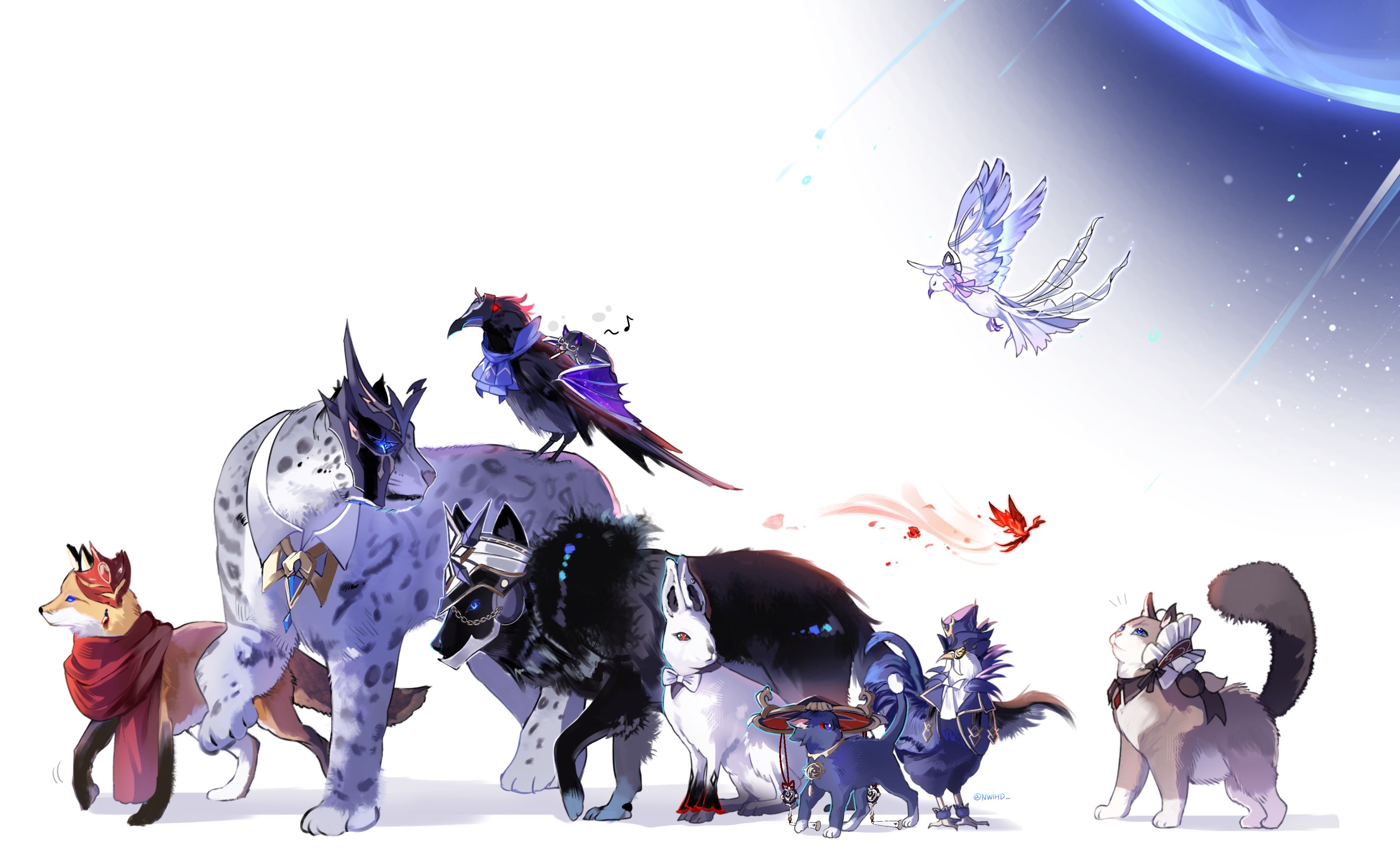 这个愚人众执行官动物塑太可爱了🐆🐦⬛🕊️🐇🐓🐈⬛🐈🦋🦇🦊 原