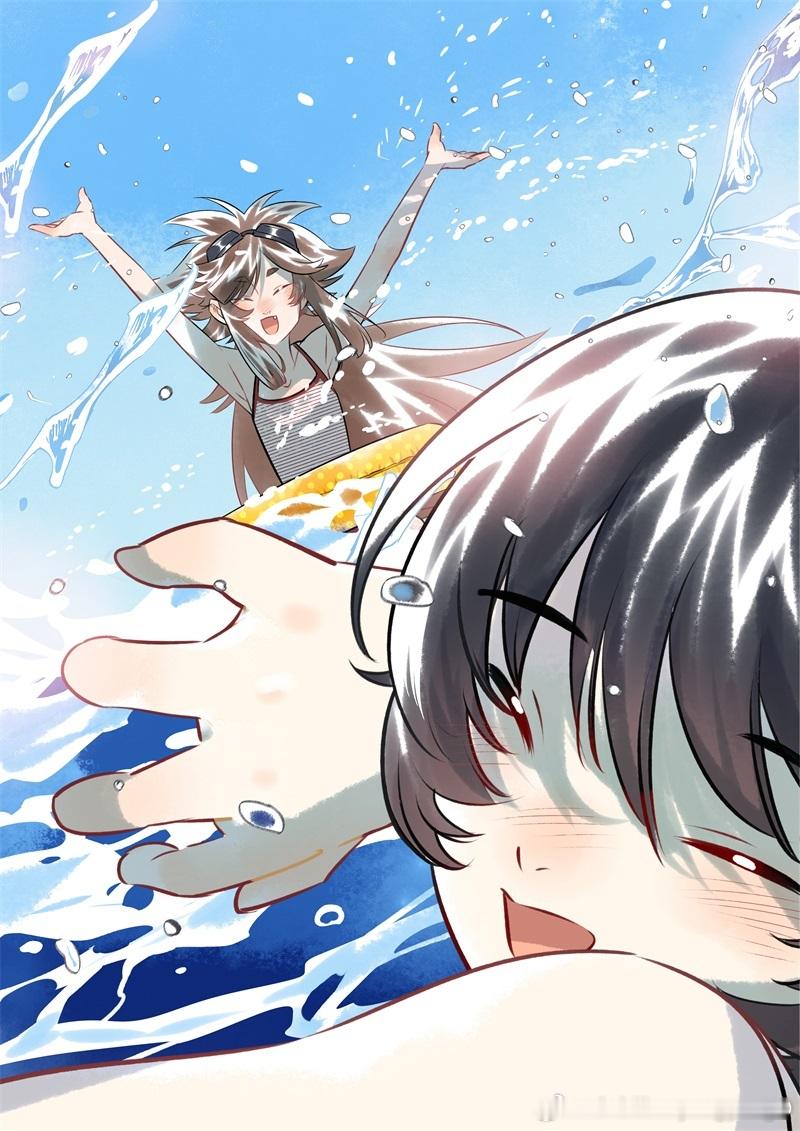 友情过载 海滩海滩！！小熊和阿竹都是生活在靠近海边的南方人，很小就在学校学会游泳