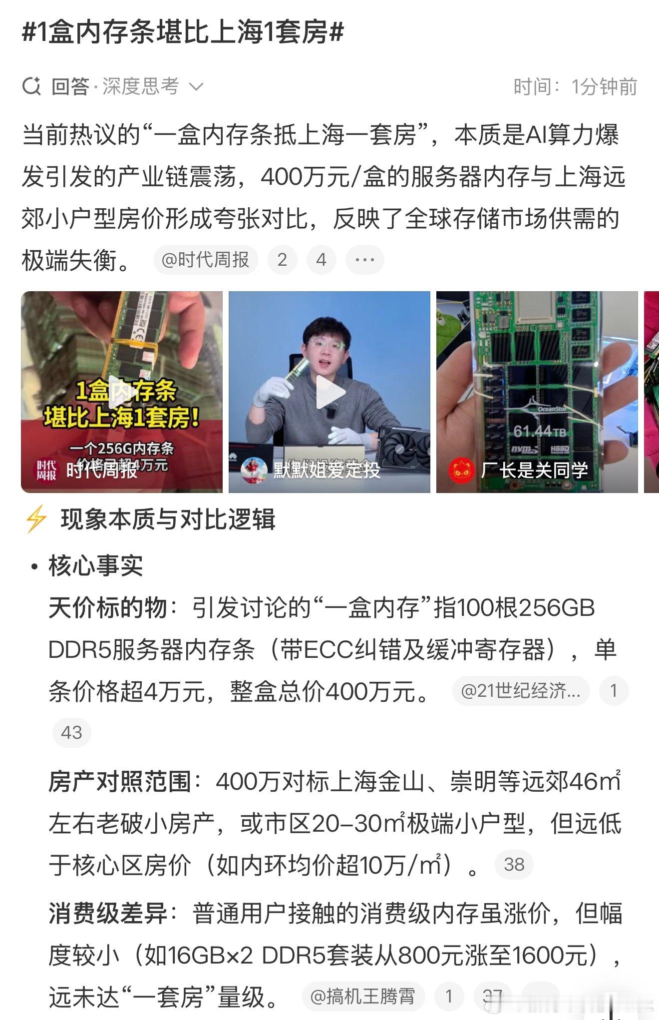 1盒内存条堪比上海1套房2025年底，DDR4 16Gb模块约62美元，较202