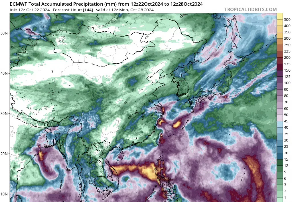 潭美制造降雨周末将影响华东华南