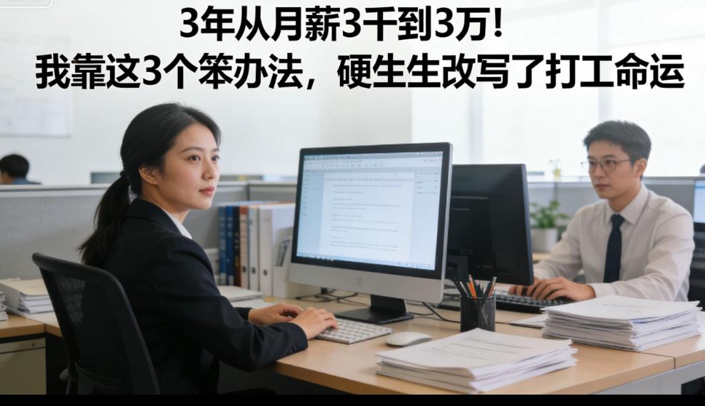 3年从月薪3千到3万！我靠这3个笨办法，硬生生改写了打工命运
 
我以前就是个职