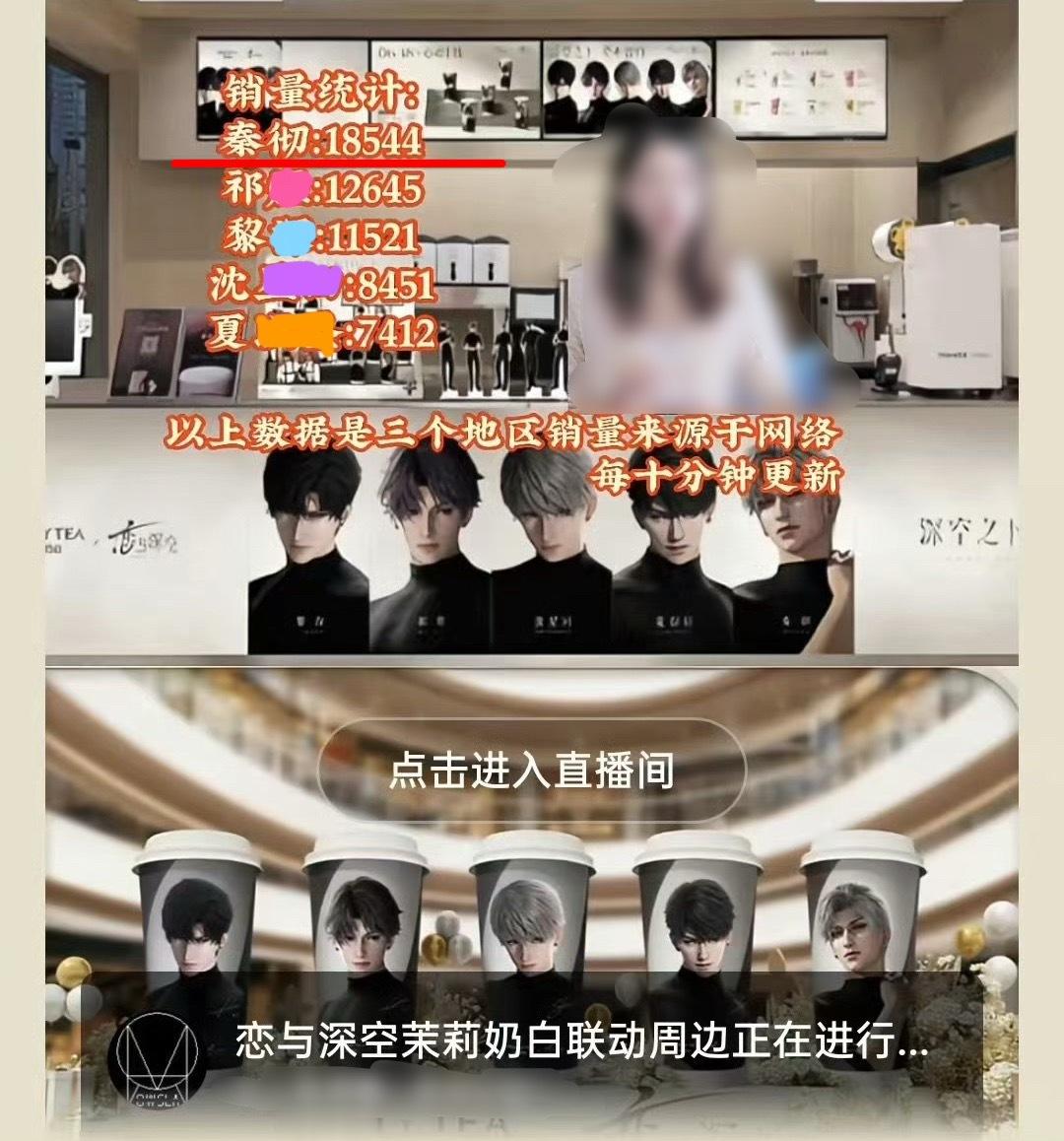 秦彻的断层人气，彻推的人数之多购买力之强真是恐怖如斯。光是三个地区的恋与深空和茉