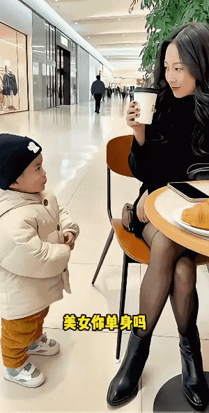 真是“自古英雄出少年”

商场里这幕直接令人笑喷


小萌娃仰头瞅着喝咖啡的美女