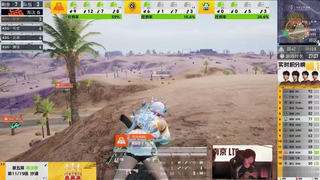 KSG18淘汰大分吃鸡KSG吒宝夏季赛首夺MVP整场对局KSG全程主动进攻，不断