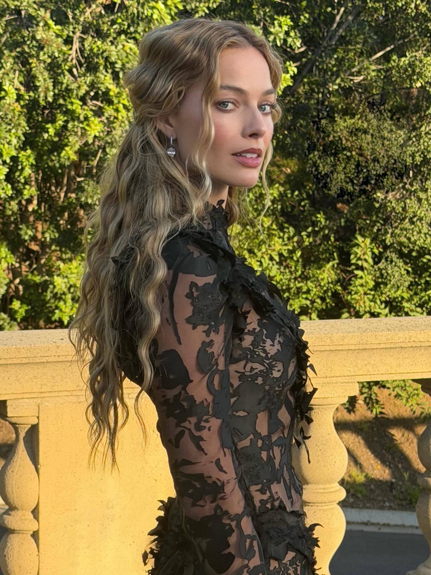 Alexander McQueen黑纱花影战袍 