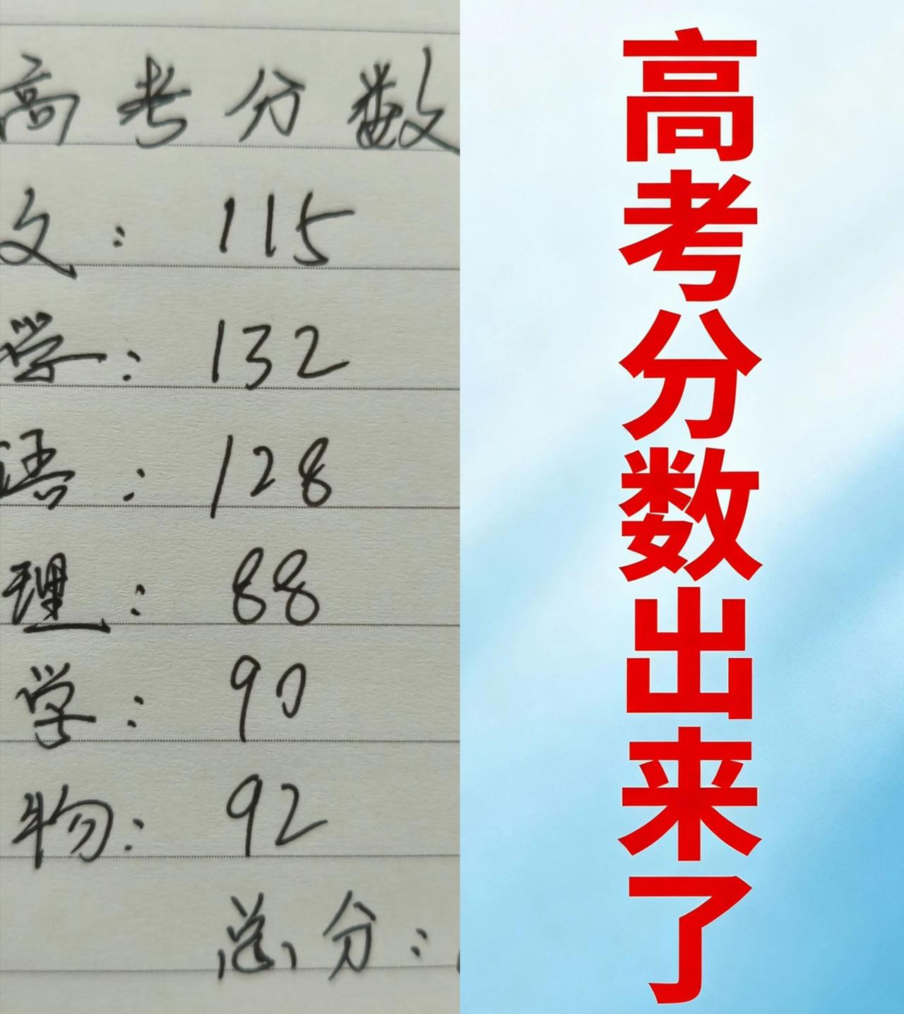 高考分数出来了，你们那边的状元都多厉害又是几家欢喜，几家愁。但是现在都佛系很多了