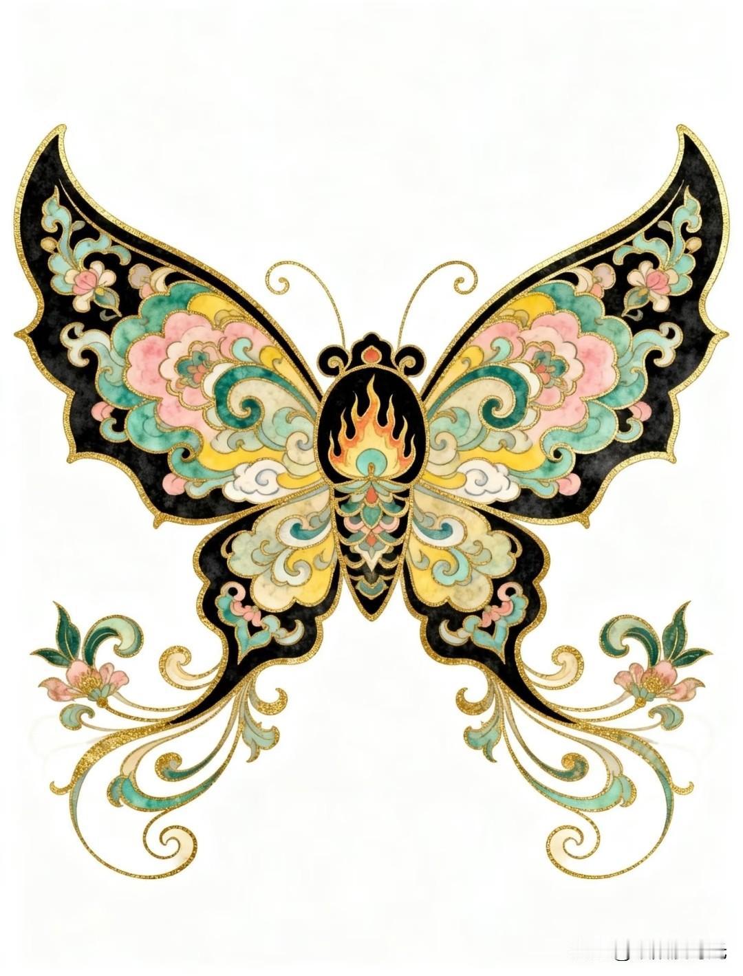 蝶恋花间舞国潮，纹样新生绽华彩。
晟兮国风彩蝶纹样图分享
国风彩蝶 国风祥纹