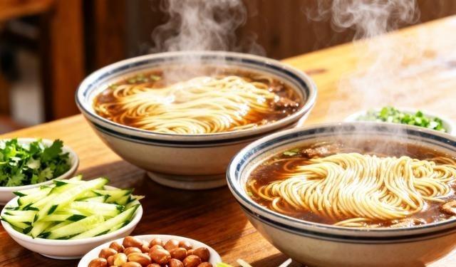 跟儿子一起吃面条。
还记得上次咱爷俩单独下馆子是啥时候吗？反正我是记不清喽。平时