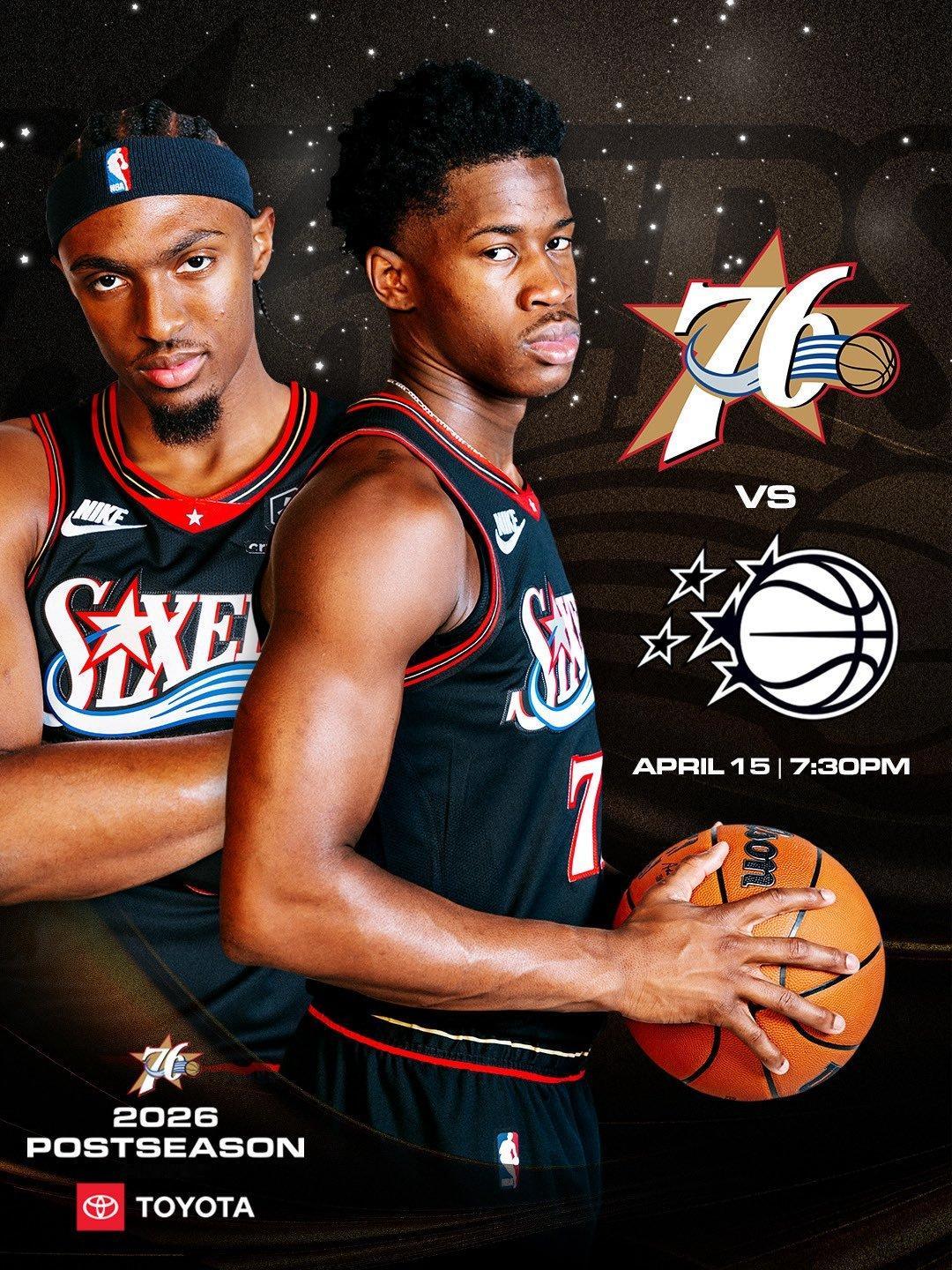 常规赛最终排名揭晓！76人队排在东部第七，将与魔术队（东部第八）在今年的附加赛相