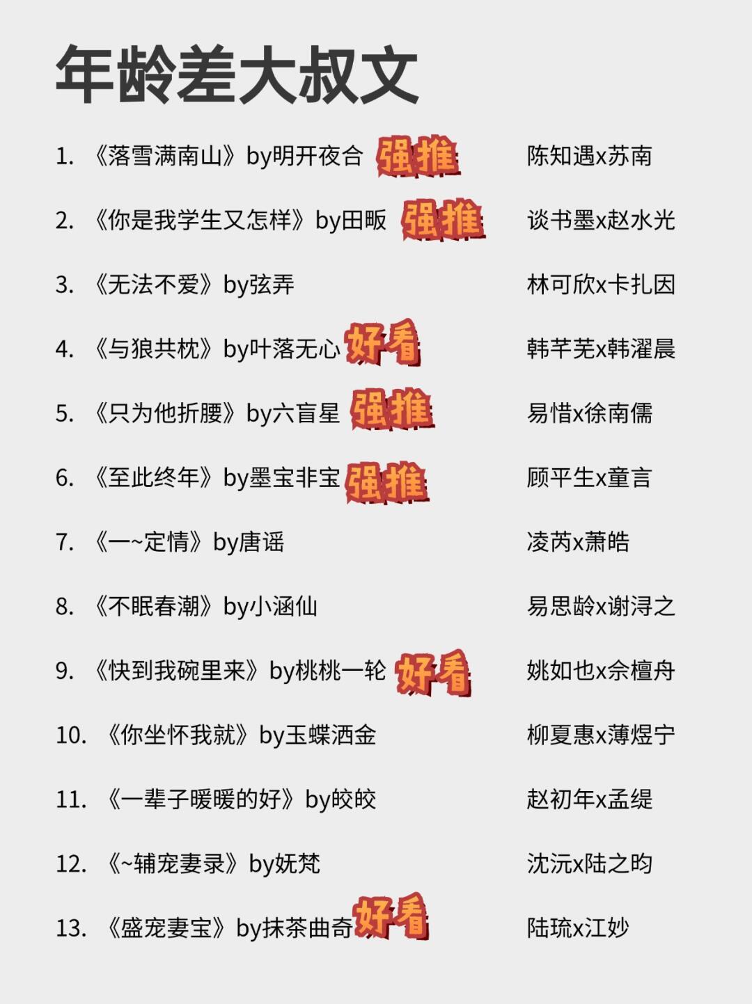 谁懂啊！26本高质量年龄差大叔文！真的好看