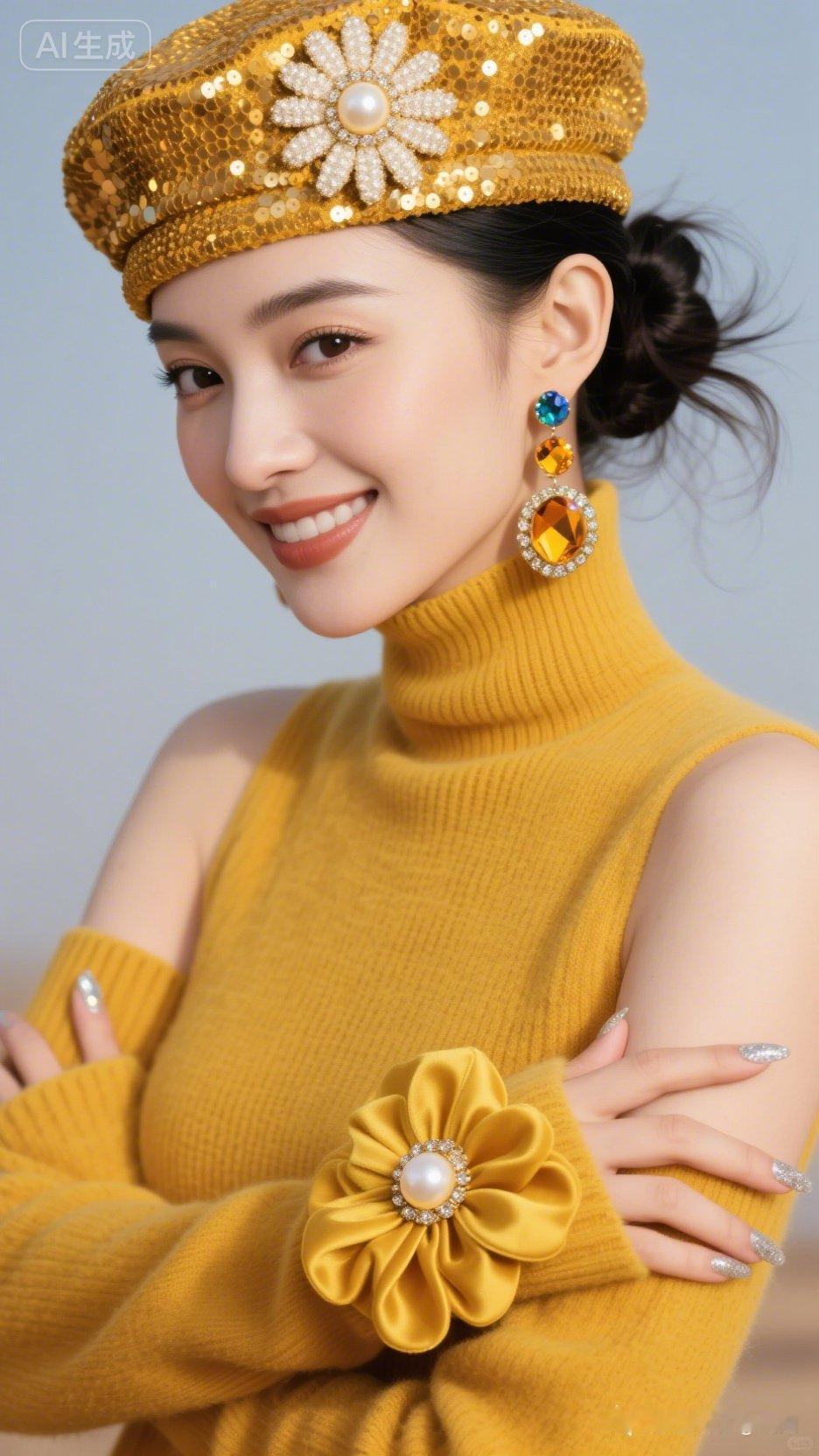 金色花饰套装，闪耀夺目，尽显奢华魅力！💎✨