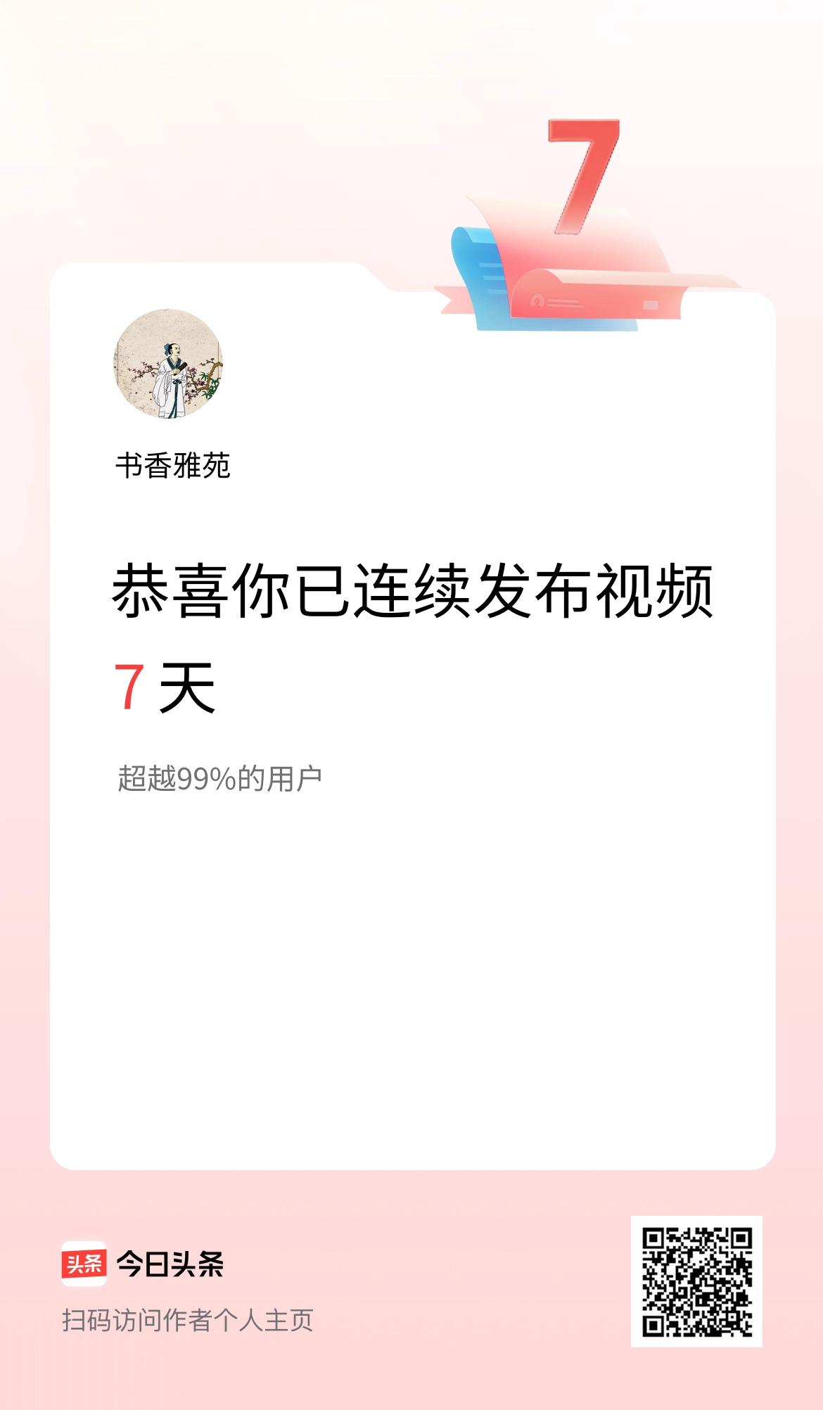 我在头条连续视频投稿7天