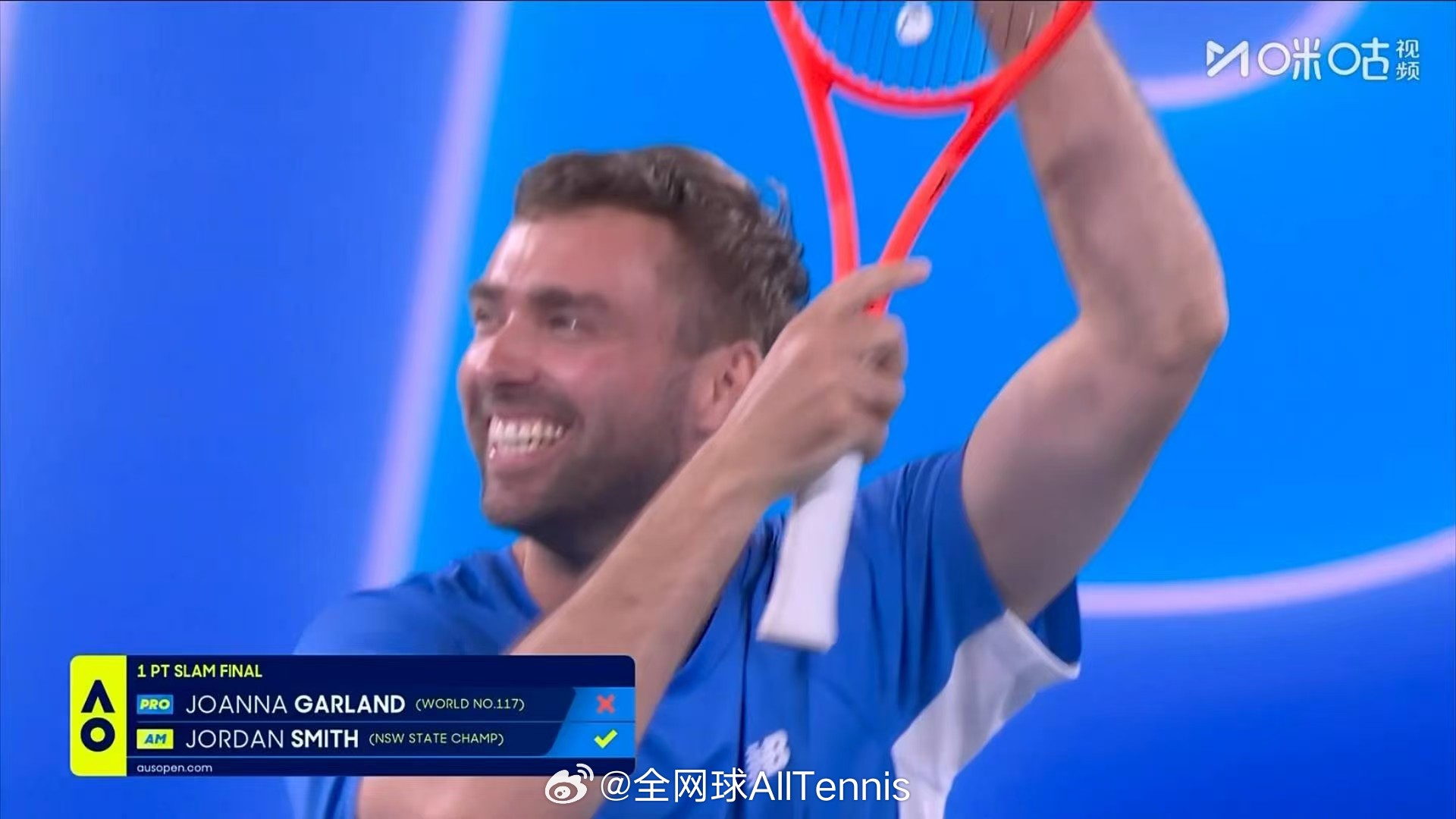 业余球员夺澳网一球制胜冠军 有梦想谁都了不起🤩来自澳大利亚的业余选手乔丹·史密