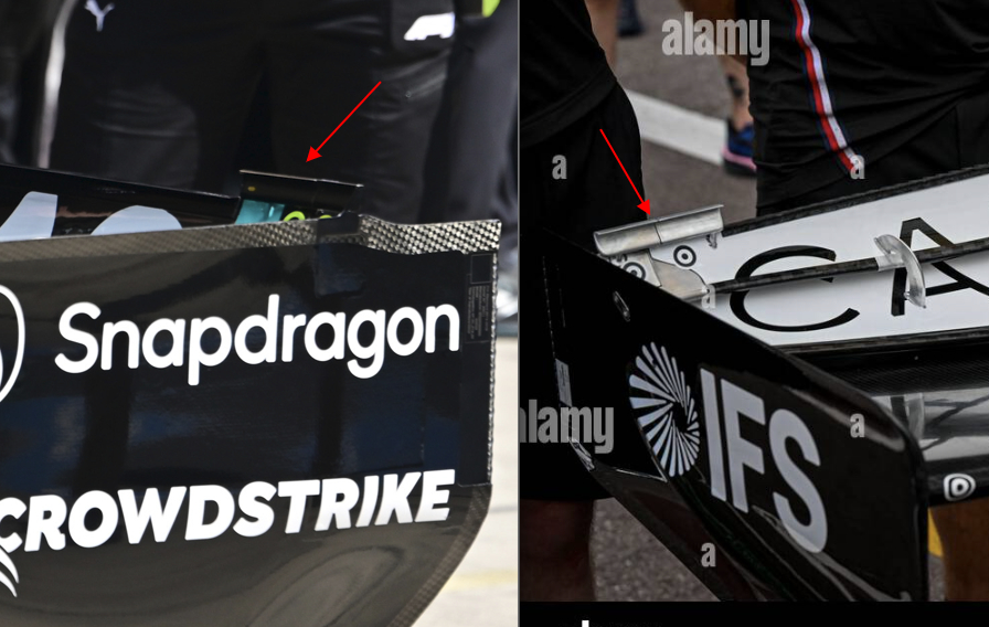 F1 凯迪拉克尾翼上方的襟翼借鉴了梅赛德斯的思路