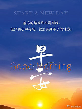 清晨问好，不负晨光，愿大家今日顺顺利利，心情明朗。 