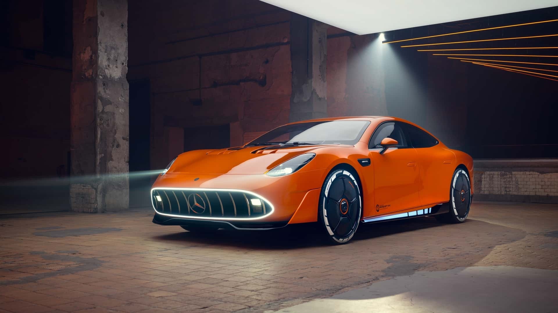AMG GT XX Concept概念车，橙色大鲶鱼，主要关注的全新电机，既然是