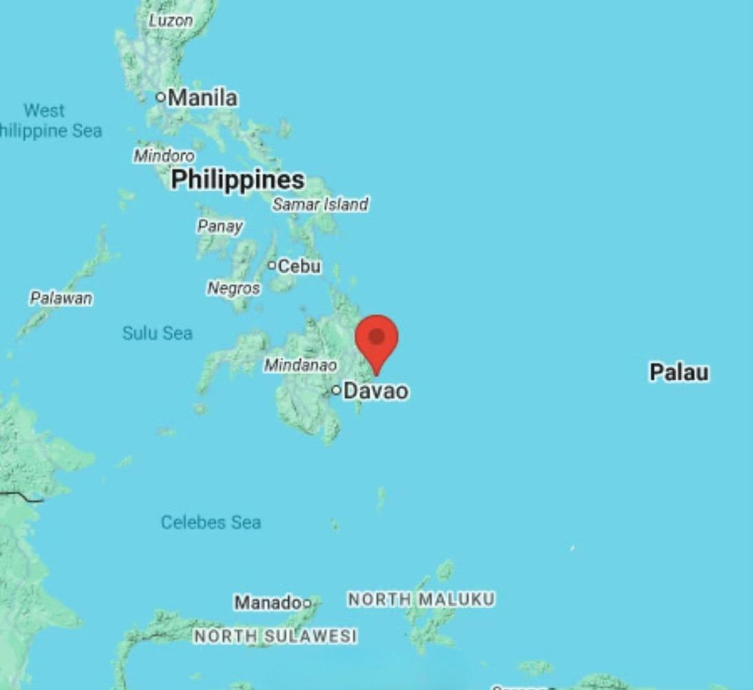 菲律宾东达沃省附近发生7.5级地震，震源深度25公里。