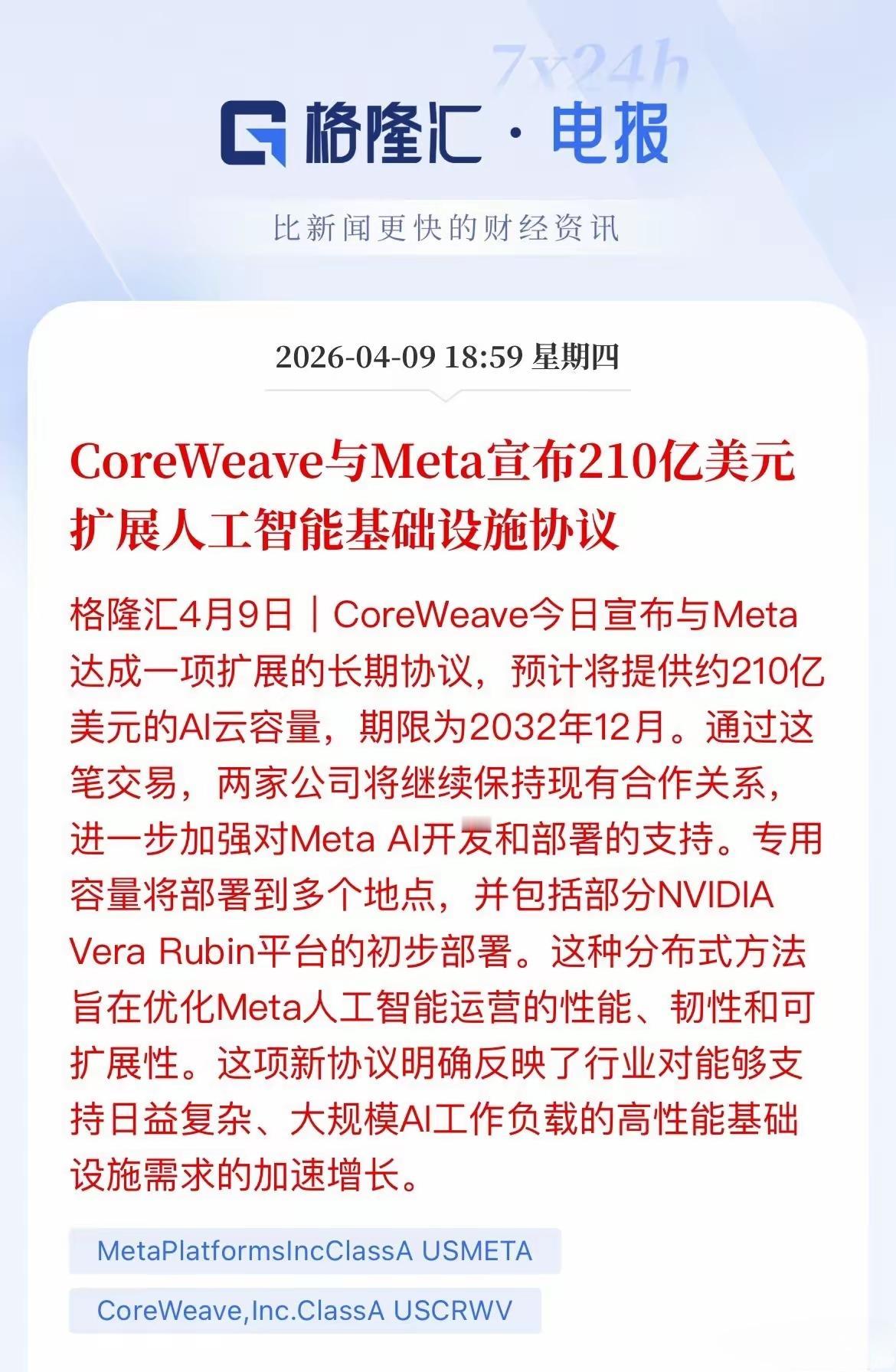 利好AI人工智能，中国的AI大模型调用环比增长31%，连续五周超越美国。
Cor