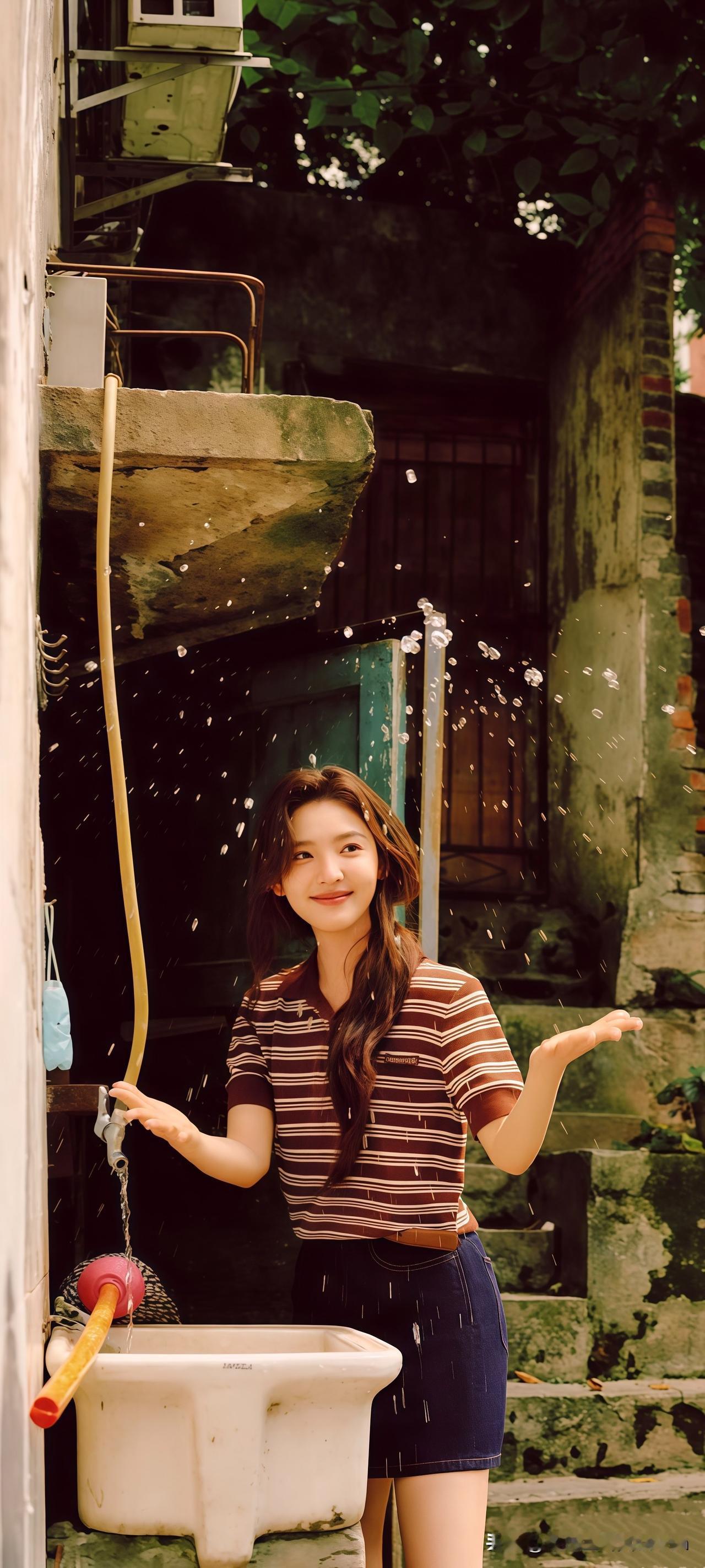 玩水啦！章若楠的老巷欢乐时刻