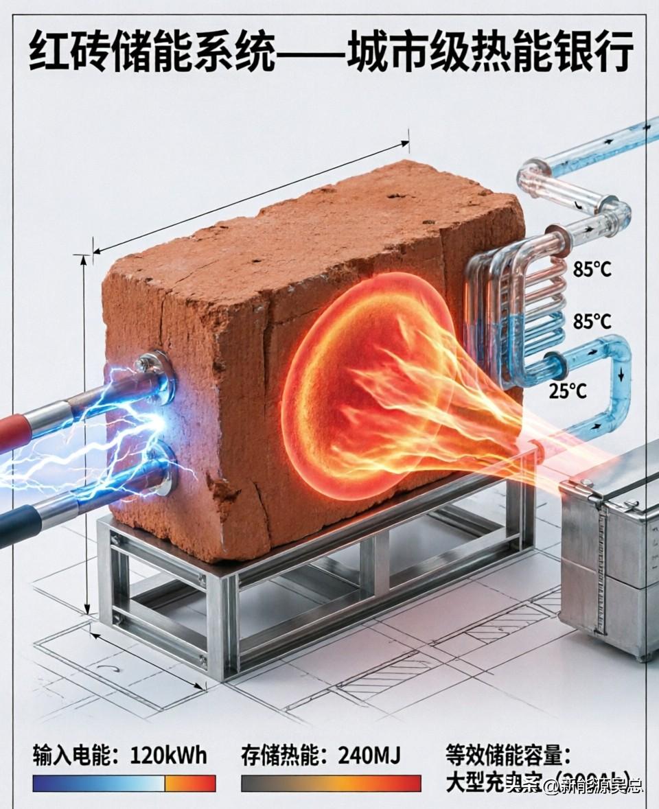 红砖储能，就是储热为主，释放热能

您别小看这平平无奇的红砖，它正成为储能界的“