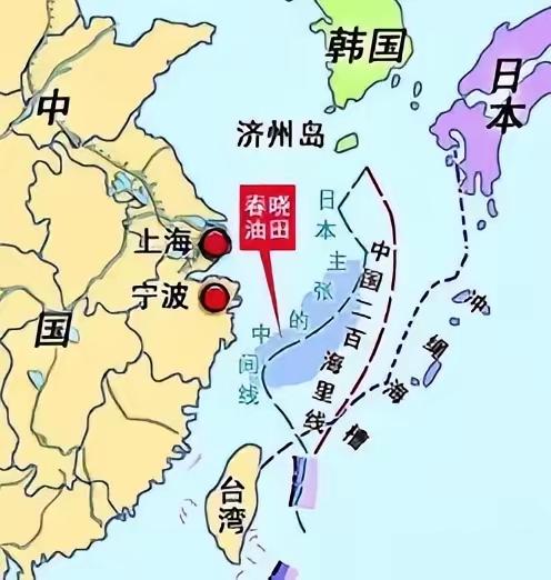 台湾问题不处理好，连东海油气田也一直搁置了。
春晓油田从图片上来看，明显偏向中方