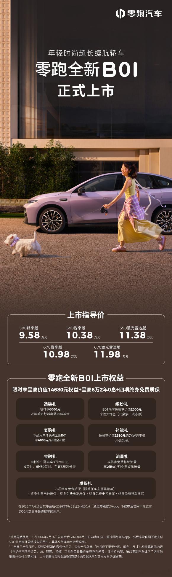 零跑这么干，不会有一日真成“自主五常”吧零跑B系列迎来更新，全新B01售价9.5