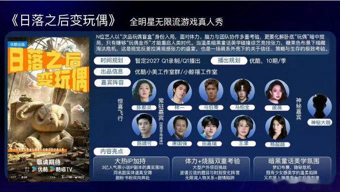 日落之后变玩偶拟邀嘉宾日落之后变玩偶网传嘉宾《今天也没变玩偶呢》改编全明星无限流