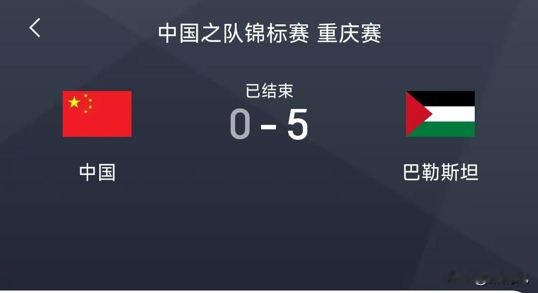 国足主场0‑5巴勒斯坦，创下多个关键纪录
1、60年交锋史国足历史第一次输给巴勒