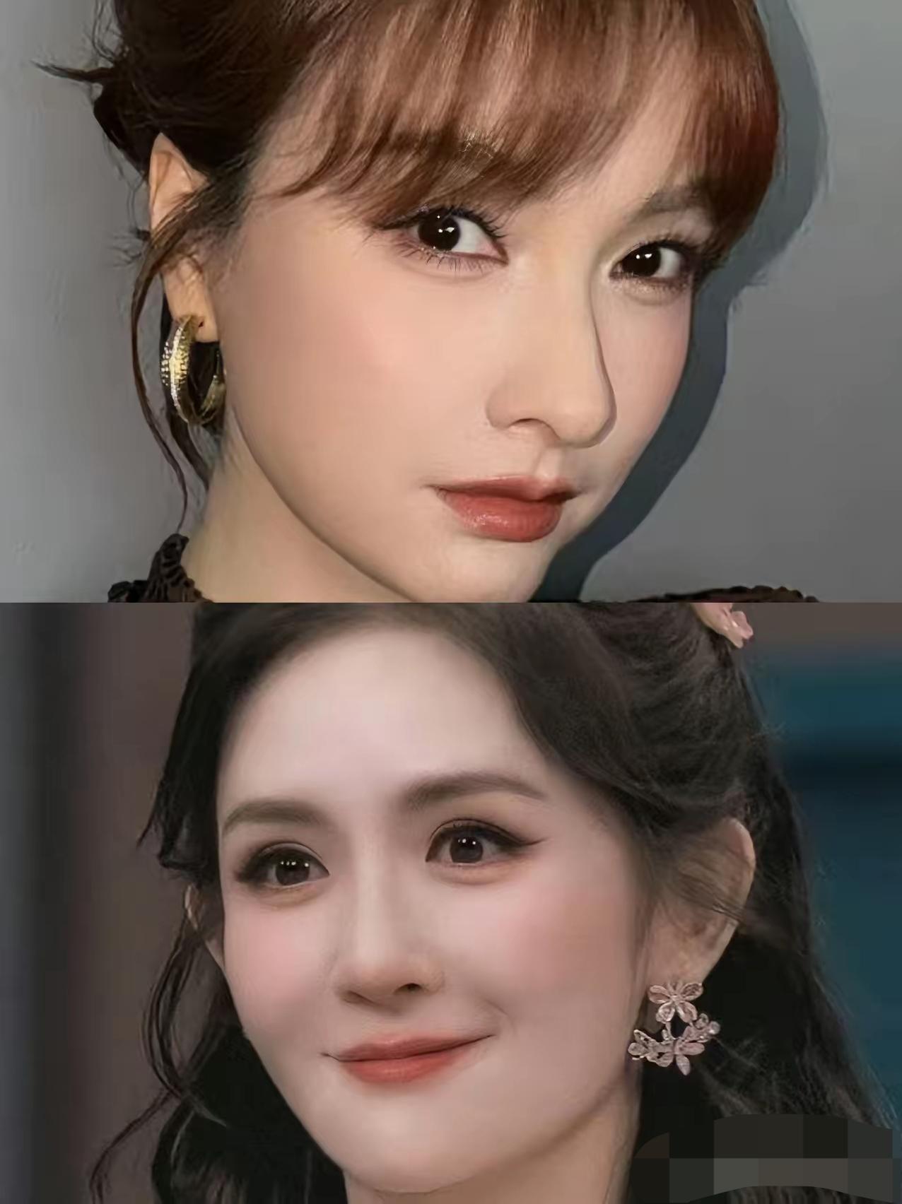 谢娜这么漂亮，但是另一位美女五官更精致，眼神更有光，比谢娜更胜一筹
