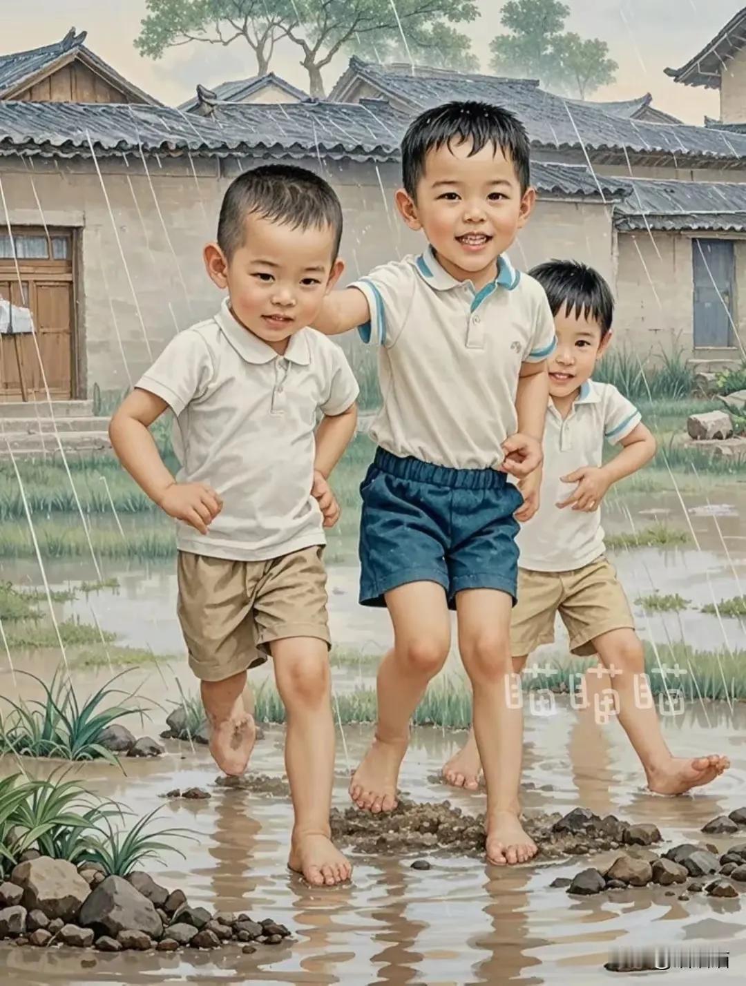 回念AI图
岁过甲子，回念总在心头，小时候风雨无阻，戏玩打闹，……