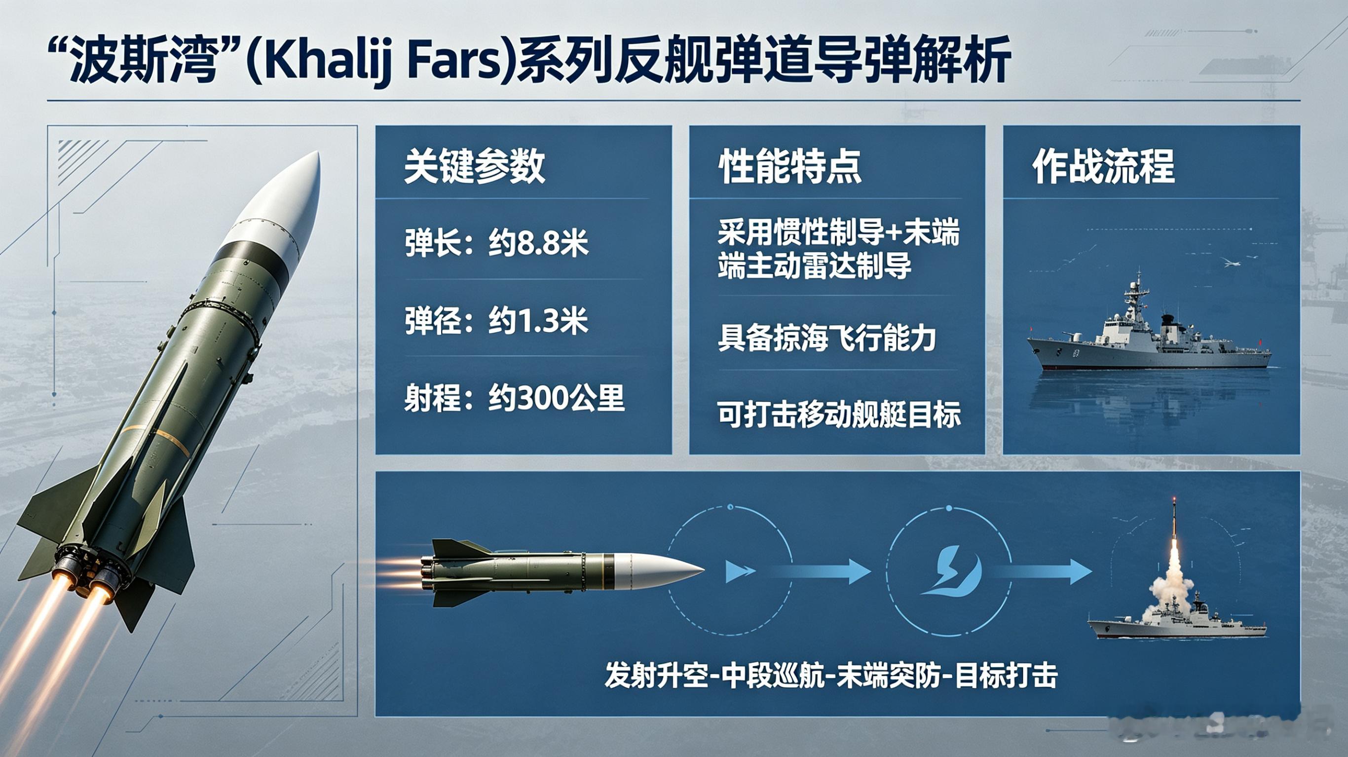 每天认识一件兵器“波斯湾”（Khalij Fars）系列反舰弹道导弹伊朗首款陆基