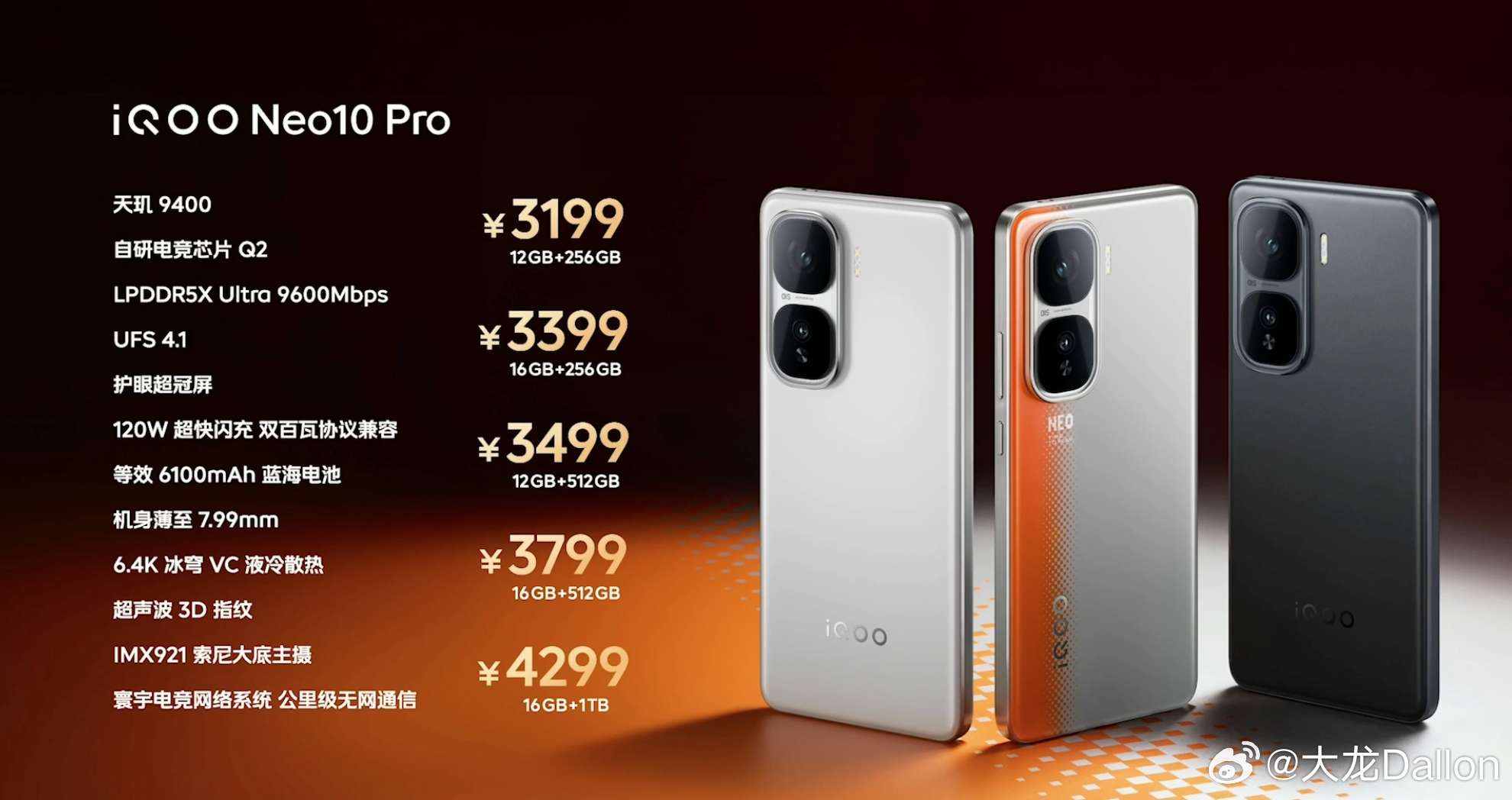 iQOO Neo10系列价格出来了iQOO Neo10标准版：2299元起，iQ