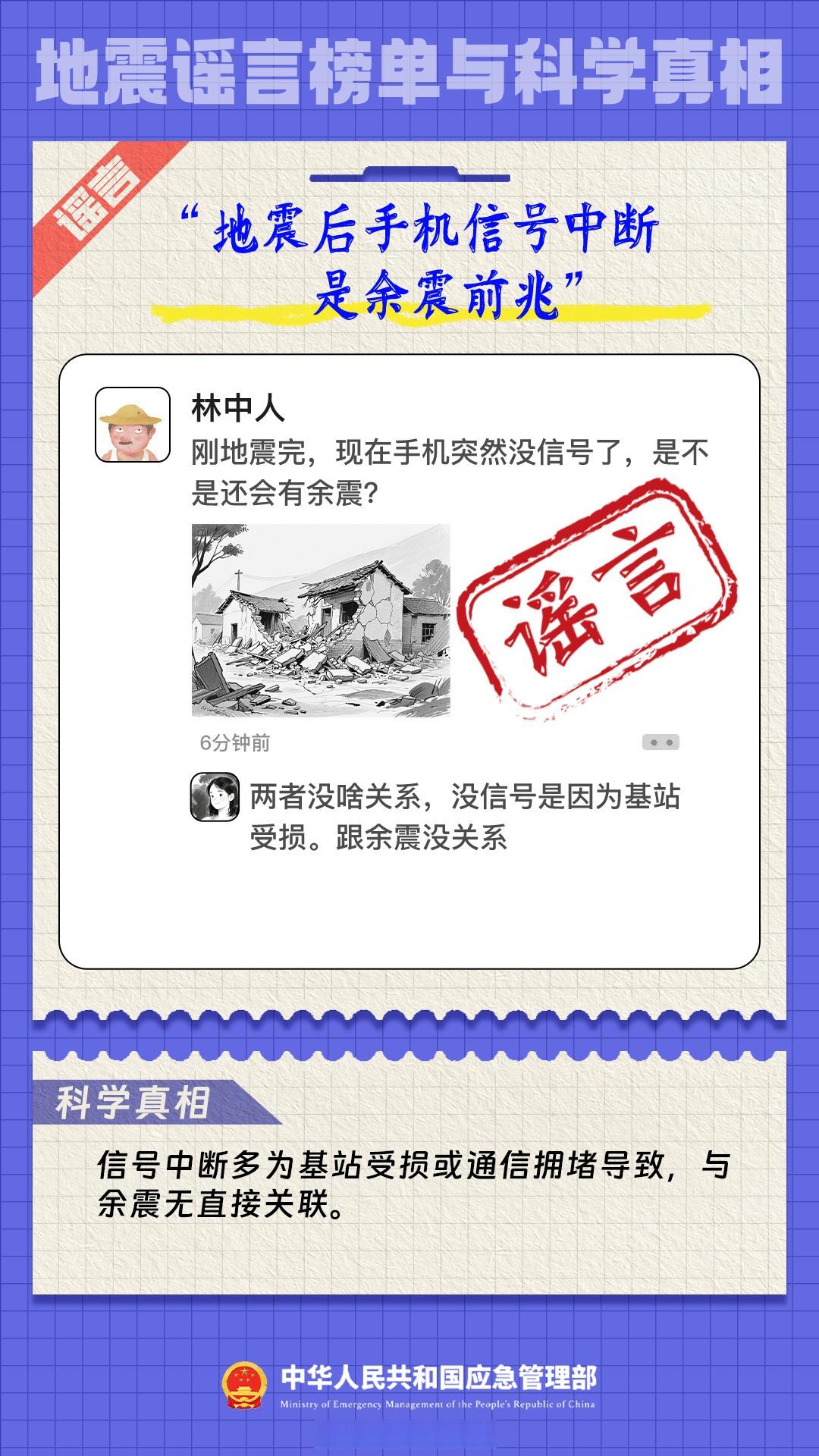 【这些地震谣言，千万不要再信了！】每次发生地震，网络上就会流传种种关于地震的谣言
