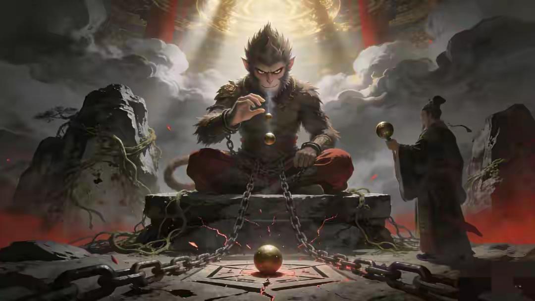 悟空被压五行山，土地公喂铜丸，他轻蔑一吐，笑尽三界虚伪天道
 
五行山不是山，是