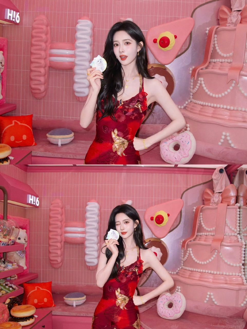 孟子义燕尾裙孟子义红色燕尾裙 好美啊孟姐！！期待hi6 