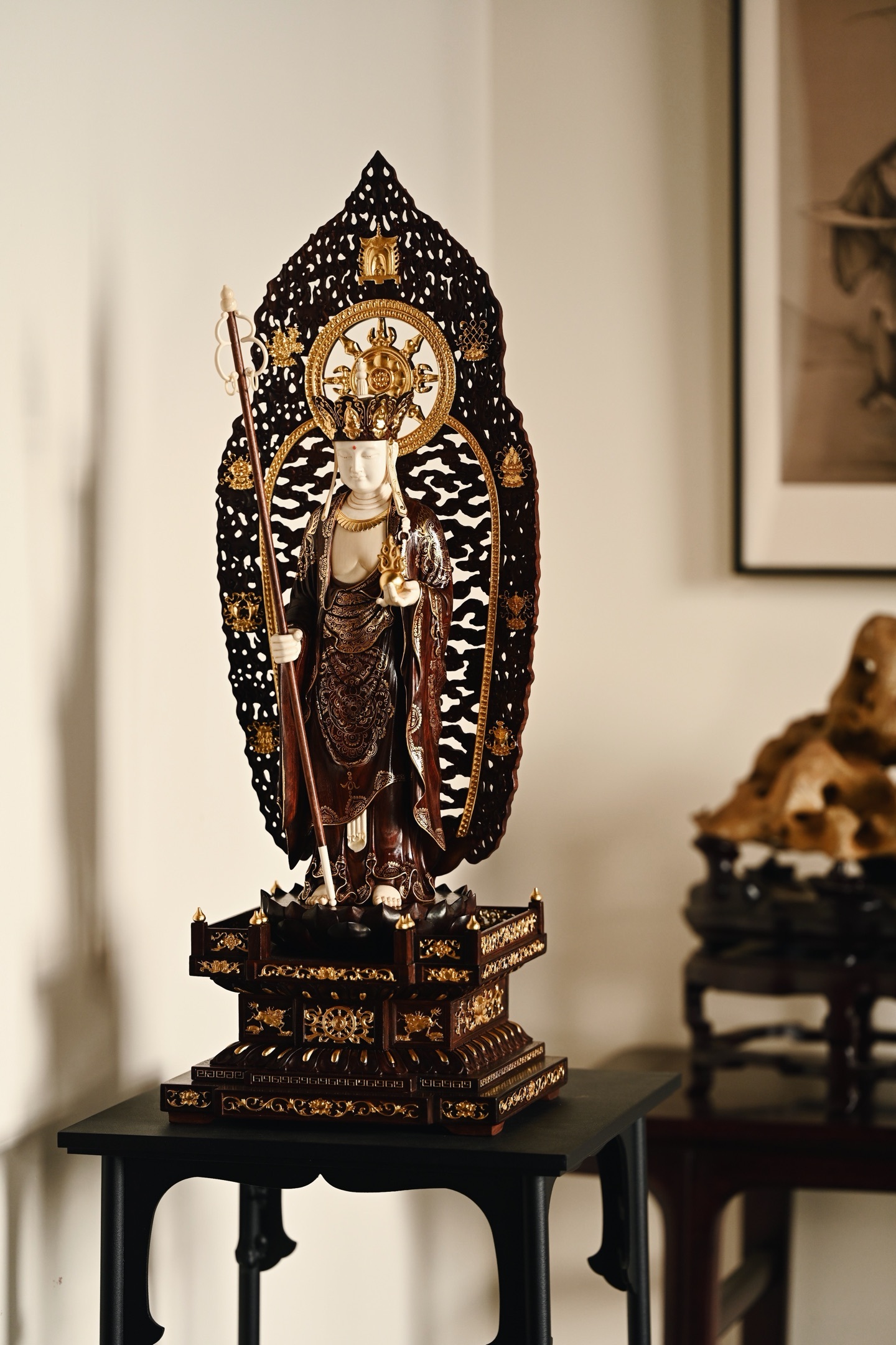 小叶紫檀x猛犸 | 地藏王 安忍不动如大地，静虑深密如秘藏。此尊地藏王菩萨，面相