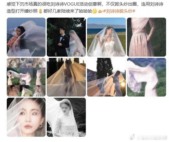 这是看刘亦菲满天星出圈魔怔了，谁结婚不戴头纱