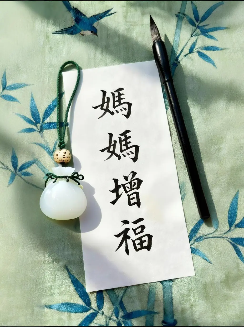 妈妈增福，爸爸添寿。