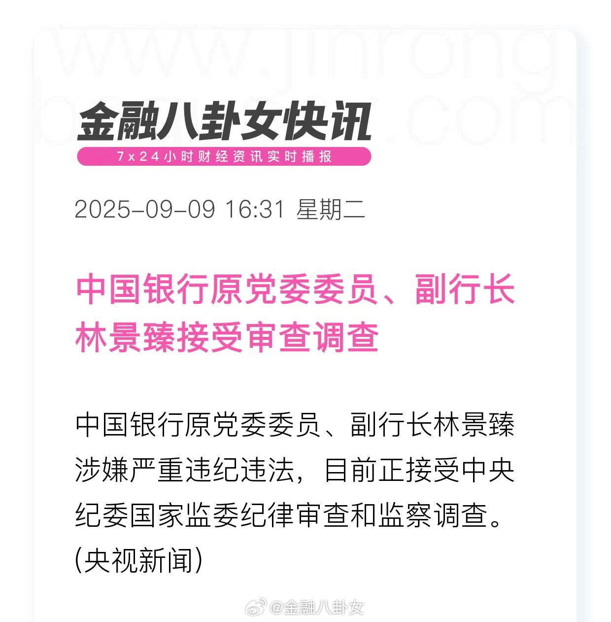 中国银行原副行长林景臻涉嫌严重违纪违法被查[并不简单] ​​​