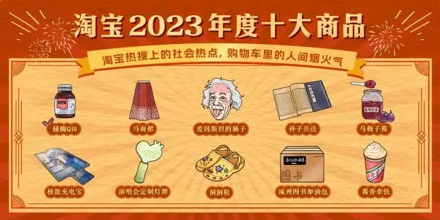 淘宝正式公布年度十大商品，它们是：辅酶Q10、演唱会灯牌、孙子兵法、酱香拿铁、涿