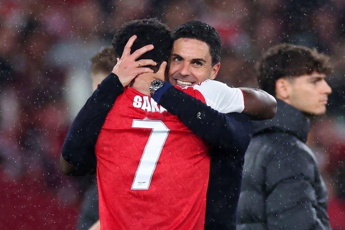阿森纳晋级欧冠决赛Mikel Arteta & Bukayo Saka 