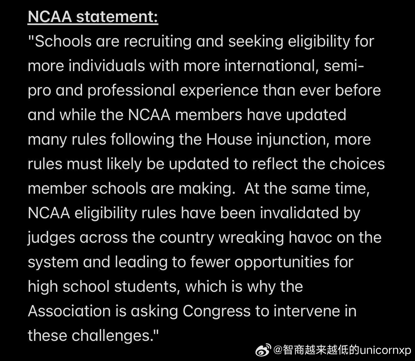 NCAA官方对于有NBA经验的球员能否打NCAA的解释，看起来现在是完全没有规则