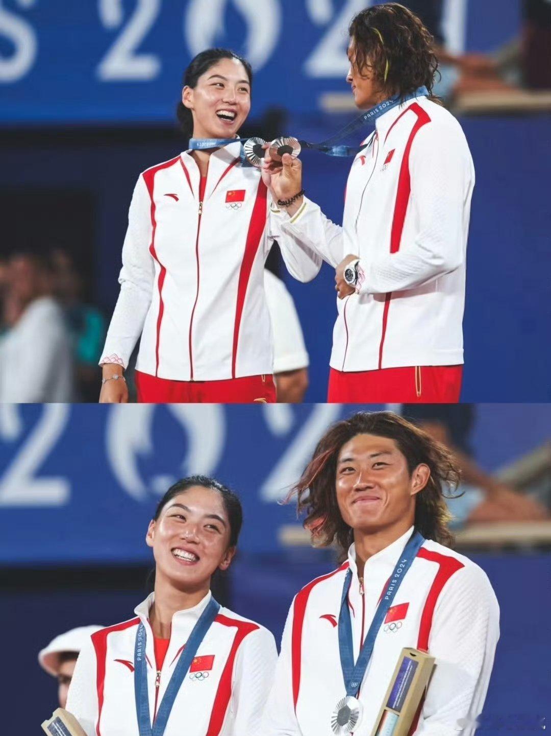 王欣瑜张之臻 英雄难过萌物关 王欣瑜和张之臻在赛场上是真的很强，挥拍有力，眼神专