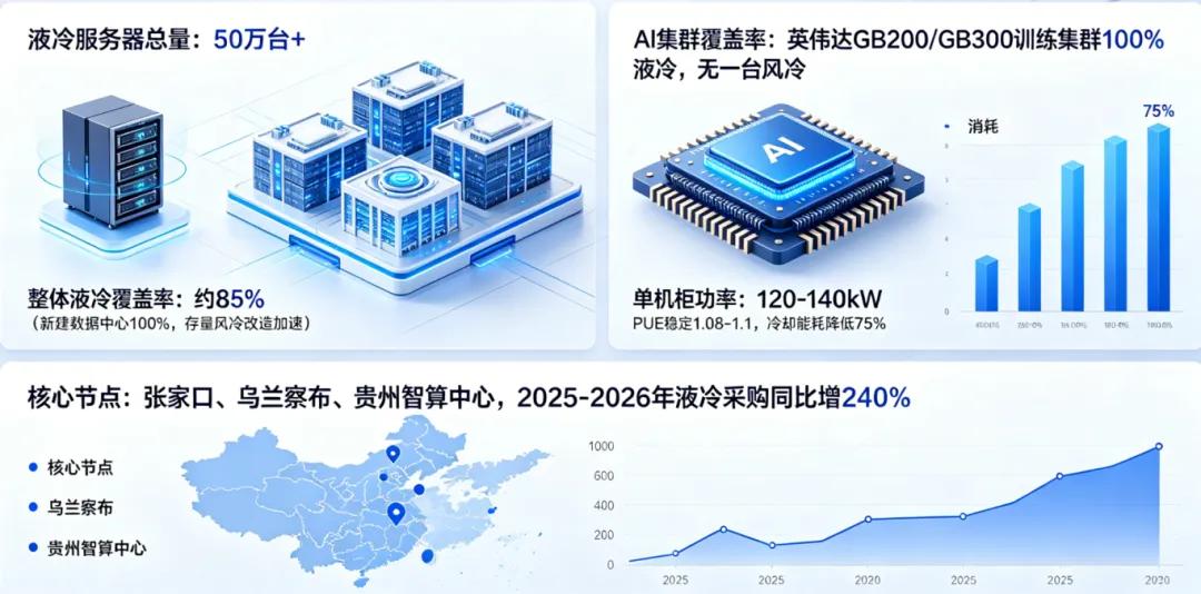 全行业标配落地！五大头部云厂商AI集群全面普及液冷，核心配套赛道全梳理
 
当下