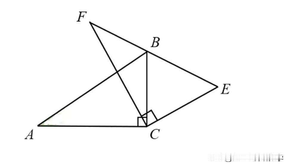 中考数学必刷题，几何题：
如图所示，在直角△ABC和直角△CEF中，∠ACB=∠