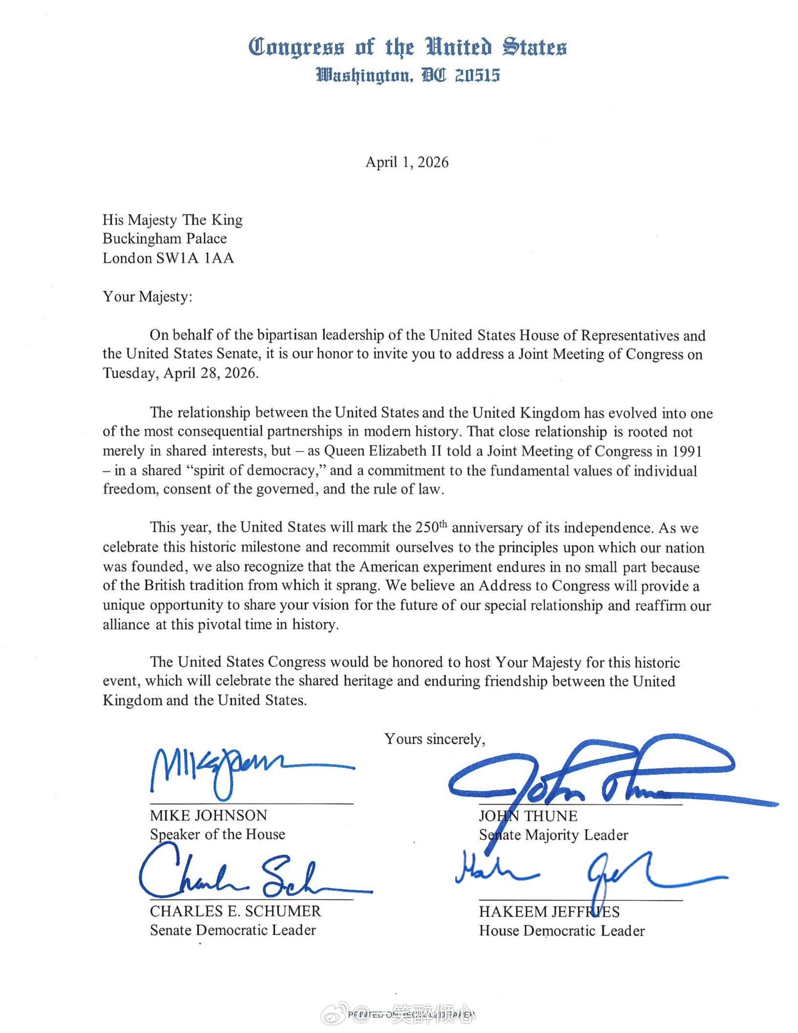 为迎接漂亮国独立2️⃣5️⃣0️⃣周年，🇺🇸众议院议长Mike Johnso