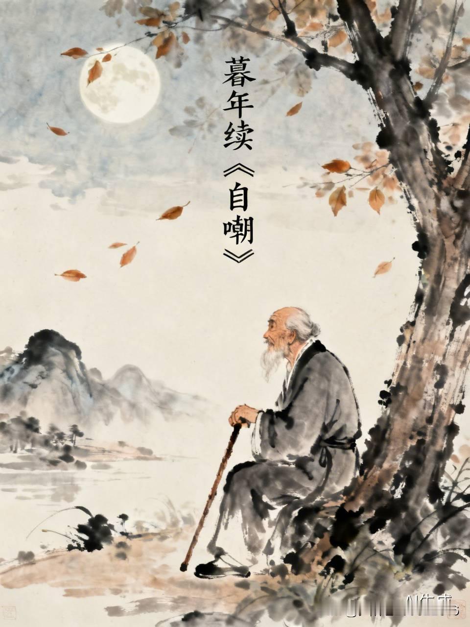 七律，暮年续《自嘲》
八十光阴转眼过，
风霜刻面鬓霜多。
曾经壮志随云散，
渐老