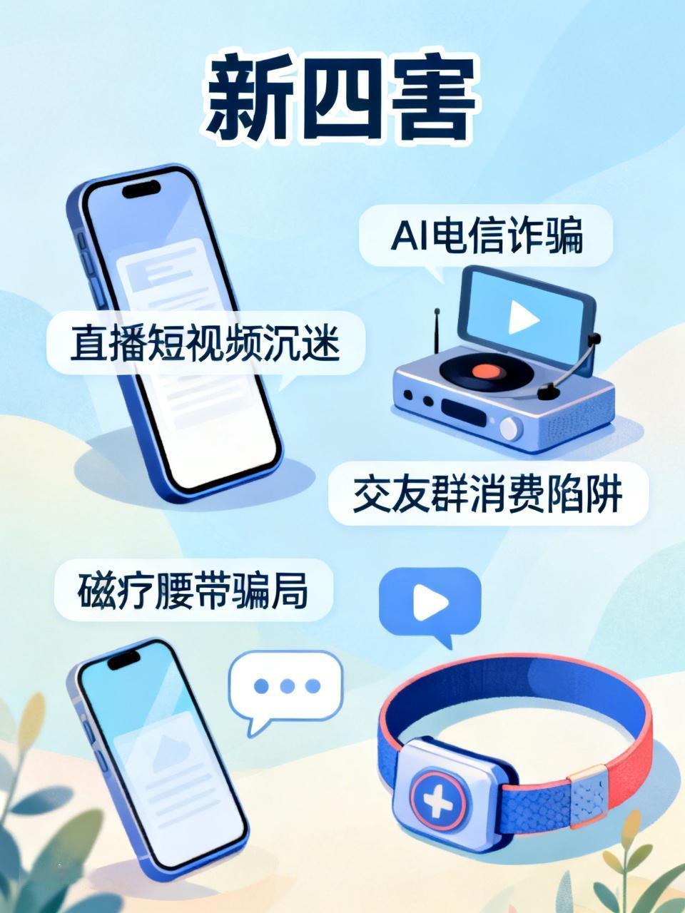 如今，新四害正不断侵扰着中老年群体，着实令人痛心。就以AI电信诈骗为例，过去行骗